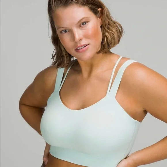 Lululemon Like a Cloud Longline Light Support sz 12, D/DD Cup Sports Bra - Mint - Picture 2 of 12